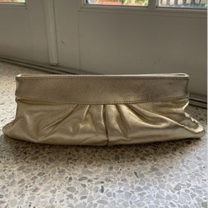 Lauren Merkin Gold Leather Clutch
